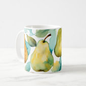 Birnen Aquarell Kunst Kaffeetasse (Vorderseite Links)