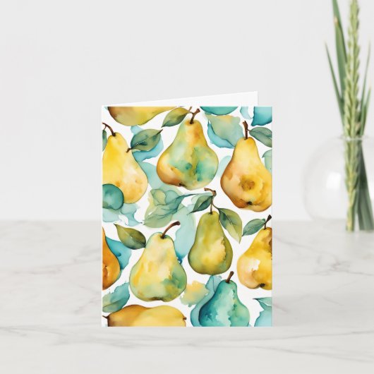 Birnen Aquarell Kunst Karte (Vorderseite)