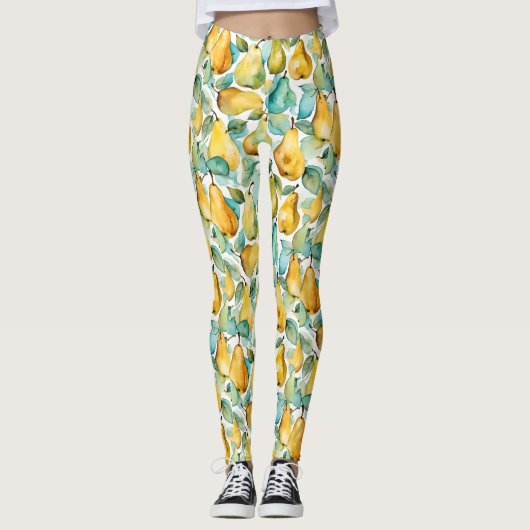 Birnen-Aquarell-Kunst Leggings (Vorderseite)