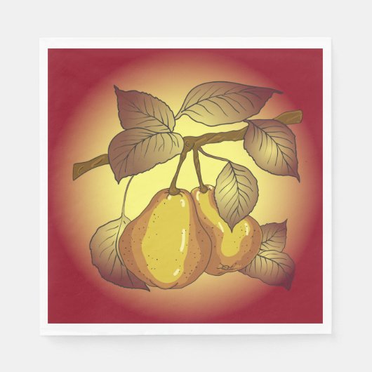 Birnen auf einem Baum Serviette (Vorderseite)