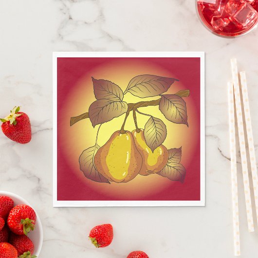 Birnen auf einem Baum Serviette