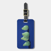 Birnen auf einem blauen Tuch Gepäckanhänger (Vorderseite vertikal)