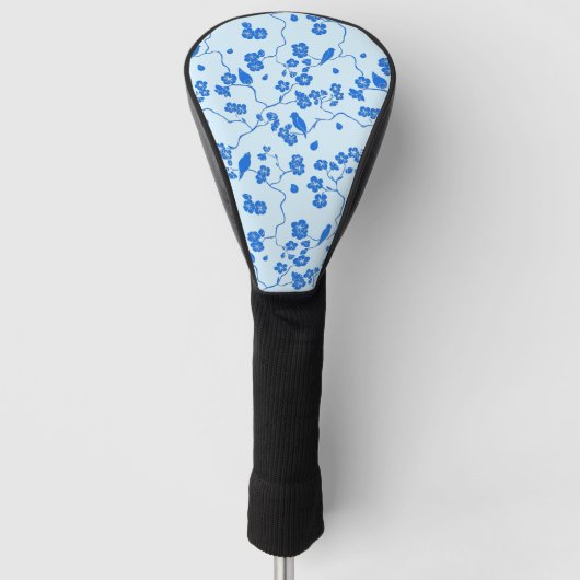 Birnen auf Kirschblüten Blau auf blau Golf Headcover (Vorderseite)