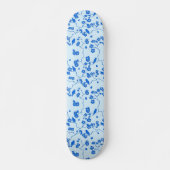 Birnen auf Kirschblüten Blau auf blau Skateboard (Vorne)