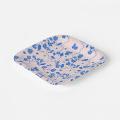 Birnen auf Kirschblüten Blau auf Weiß Pappteller (Gewinkelt)