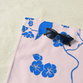 Birnen auf Kirschblüten Blau auf Weiß Strandtuch (Beispiel)