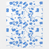 Birnen auf Kirschblüten Blauer Druck Fleecedecke (Vorderseite)