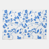 Birnen auf Kirschblüten Blauer Druck Geschirrtuch (Horizontal)