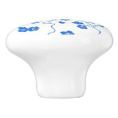 Birnen auf Kirschblüten Blauer Druck Keramikknauf (Seitenansicht)