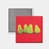 Birnen auf Red Cloth Magnet (Vorderseite/Rückseite)