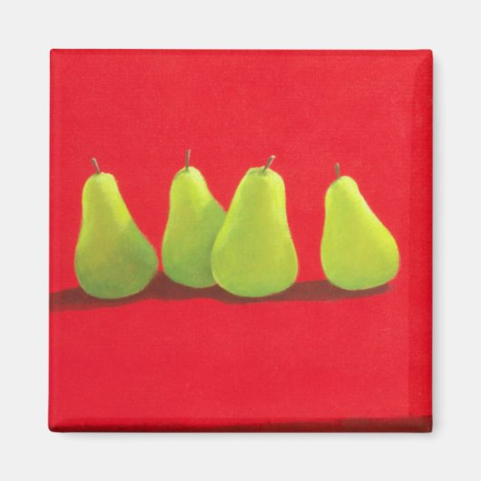 Birnen auf Red Cloth Magnet (Vorne)
