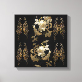 Birnen aus orientalischem Flair auf Goldblättern Leinwanddruck