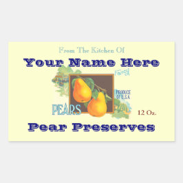Birnen bearbeitbare Vintage Backaufkleber Rechteckiger Aufkleber