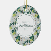 Birnen & Bienen Botanischer Blumengarten Weihnacht Keramik Ornament (Rechts)