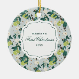 Birnen & Bienen Botanischer Blumengarten Weihnacht Keramik Ornament