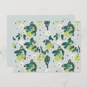 Birnen & Bienen im botanischen Garten Feiertagspostkarte