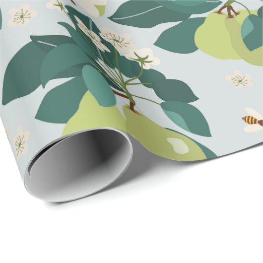 Birnen & Bienen im botanischen Garten Geschenkpapier (Rolleneckpunkt)