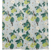 Birnen & Bienen in einem botanischen Blumengarten  Duschvorhang (Vorderseite)