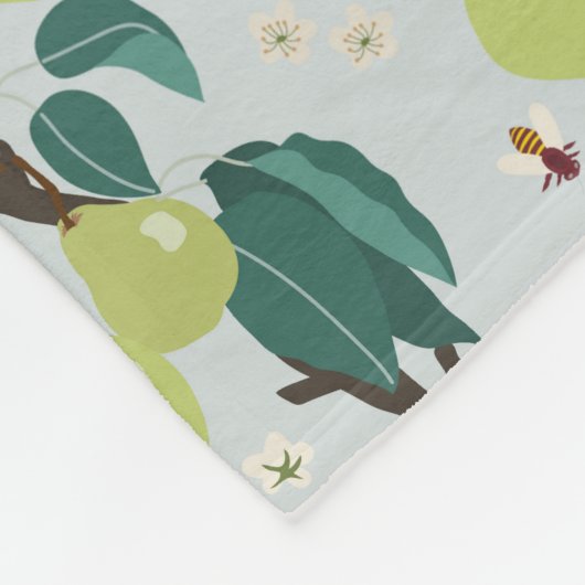 Birnen & Bienen in einem botanischen Blumengarten  Fleecedecke (Ecke)