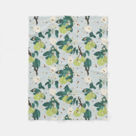 Birnen & Bienen in einem botanischen Blumengarten  Fleecedecke