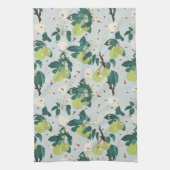 Birnen & Bienen in einem botanischen Blumengarten Geschirrtuch (Vertikal)