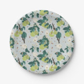 Birnen & Bienen in einem botanischen Blumengarten  Pappteller (Vorderseite)