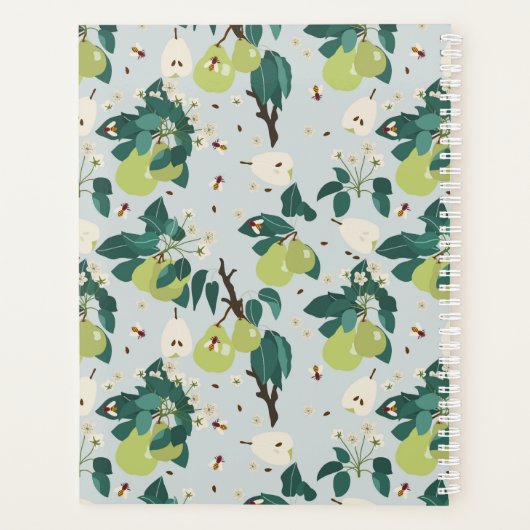 Birnen & Bienen in einem botanischen Blumengarten Planer (Rückseite)