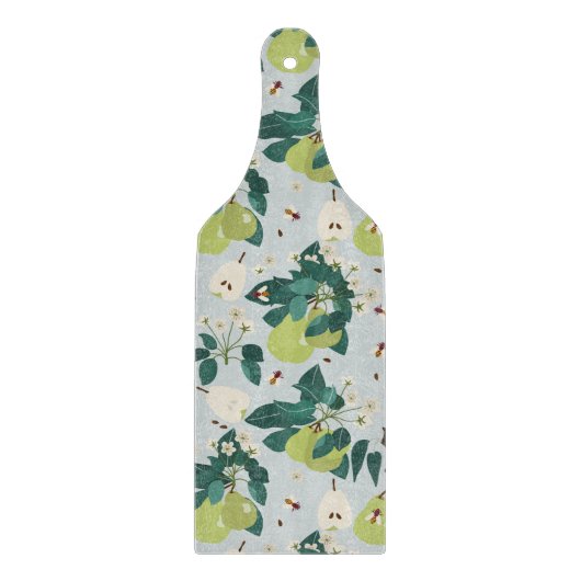 Birnen & Bienen in einem botanischen Blumengarten  Schneidebrett (Vorderseite)
