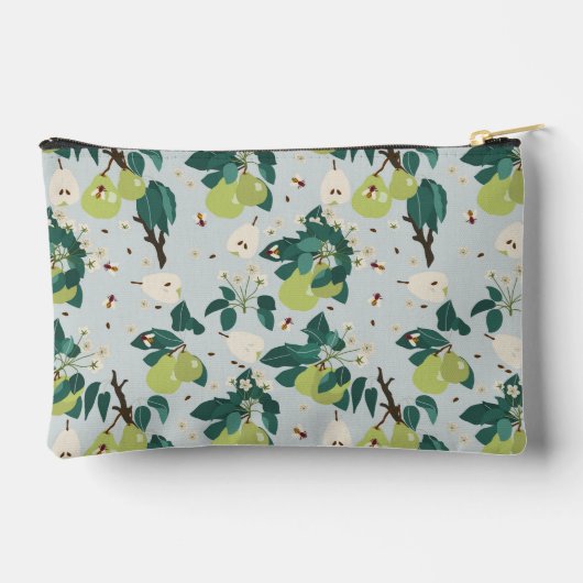 Birnen & Bienen in einem botanischen Blumengarten Zubehörtasche (Rückseite)