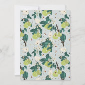 Birnen Botanischer Blumengarten Brautparty Einladung (Rückseite)