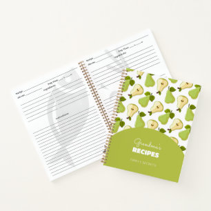 Birnen Druck Rezeptbuch Notizblock