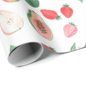 Birnen, Erdbeeren, Papaya, Zitrone, Fruchtmischung Geschenkpapier (Rolleneckpunkt)