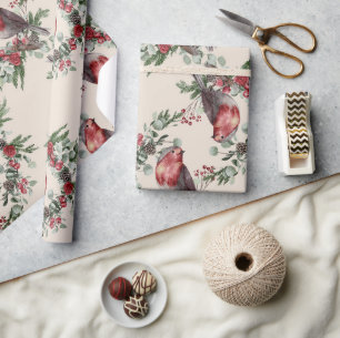 Birnen Floral Berries Weihnachten Geschenkpapier