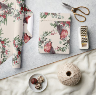 Birnen Floral Berries Weihnachten Geschenkpapier