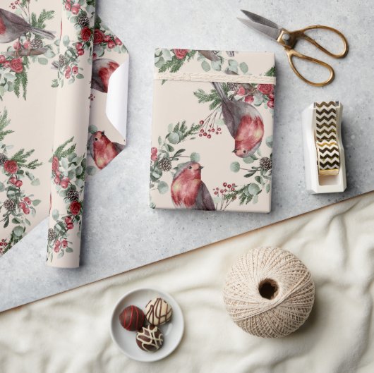 Birnen Floral Berries Weihnachten Geschenkpapier (Kunsthandwerk)