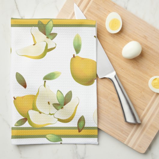 Birnen Frucht botanisch Geschirrtuch (Viertel Falte)