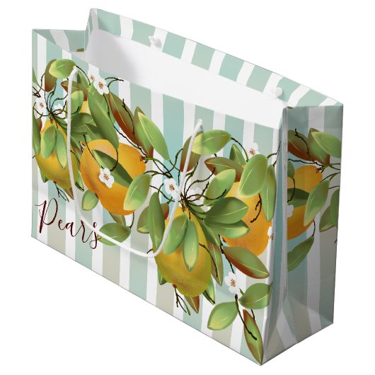 Birnen Frucht Große Geschenktüte (Vorderseite Schrägansicht)