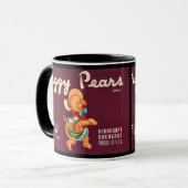 Birnen-Frucht-Kisten-Aufkleber-Tasse KRW Vintage Tasse (Vorderseite Links)