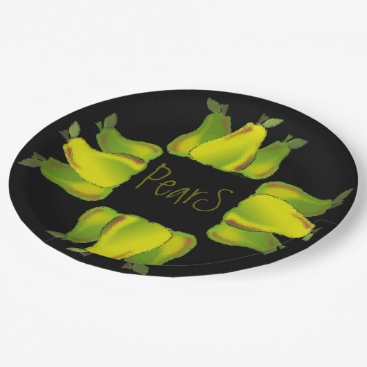Birnen Fruit Fruit Fruit Design Digital Graphics Pappteller (Schrägansicht)