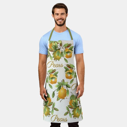 Birnen Fruit Waffle Pattern Schürze (Getragen)