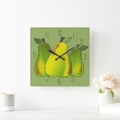 Birnen Glas (gekachelt) Wandklemme Quadratische Wanduhr (Zuhause)