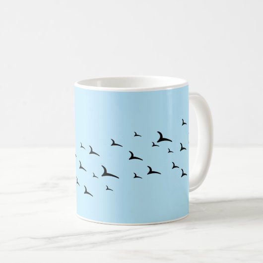 Birnen hellblaues schwarzes Muster Kaffeetasse (VorderseiteRechts)