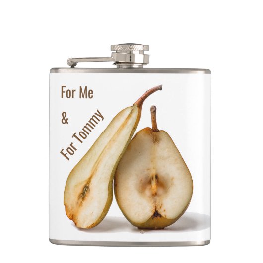 Birnen - meine süße und perfekte Hälfte Flachmann (Vorderseite)