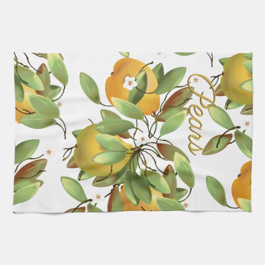 Birnen mit Blume Geschirrtuch (Horizontal)