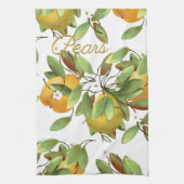 Birnen mit Blume Geschirrtuch (Vertikal)