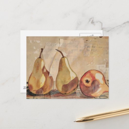 Birnen Mixed Media Postkarte (Vorderseite/Rückseite Beispiel)