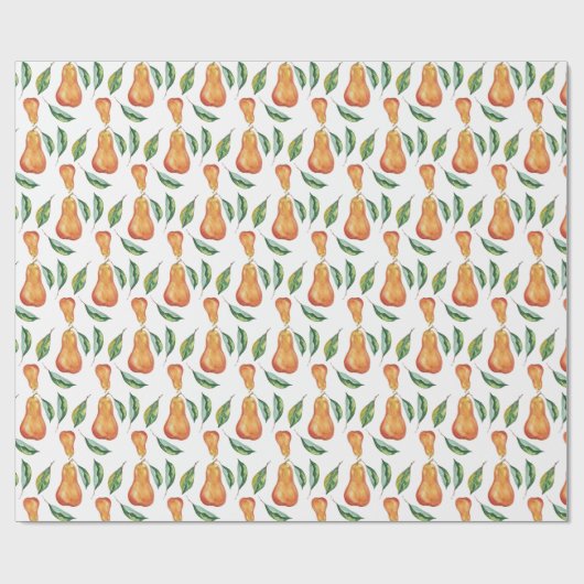 Birnen Muster Wtercolor Art handbemalt Geschenkpapier (Flach)