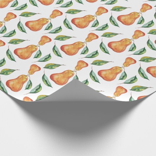 Birnen Muster Wtercolor Art handbemalt Geschenkpapier (Ecke)