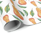 Birnen Muster Wtercolor Art handbemalt Geschenkpapier (Rolleneckpunkt)