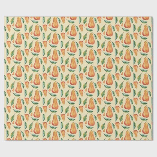 Birnen Muster Wtercolor Art handbemalt Geschenkpapier (Flach)